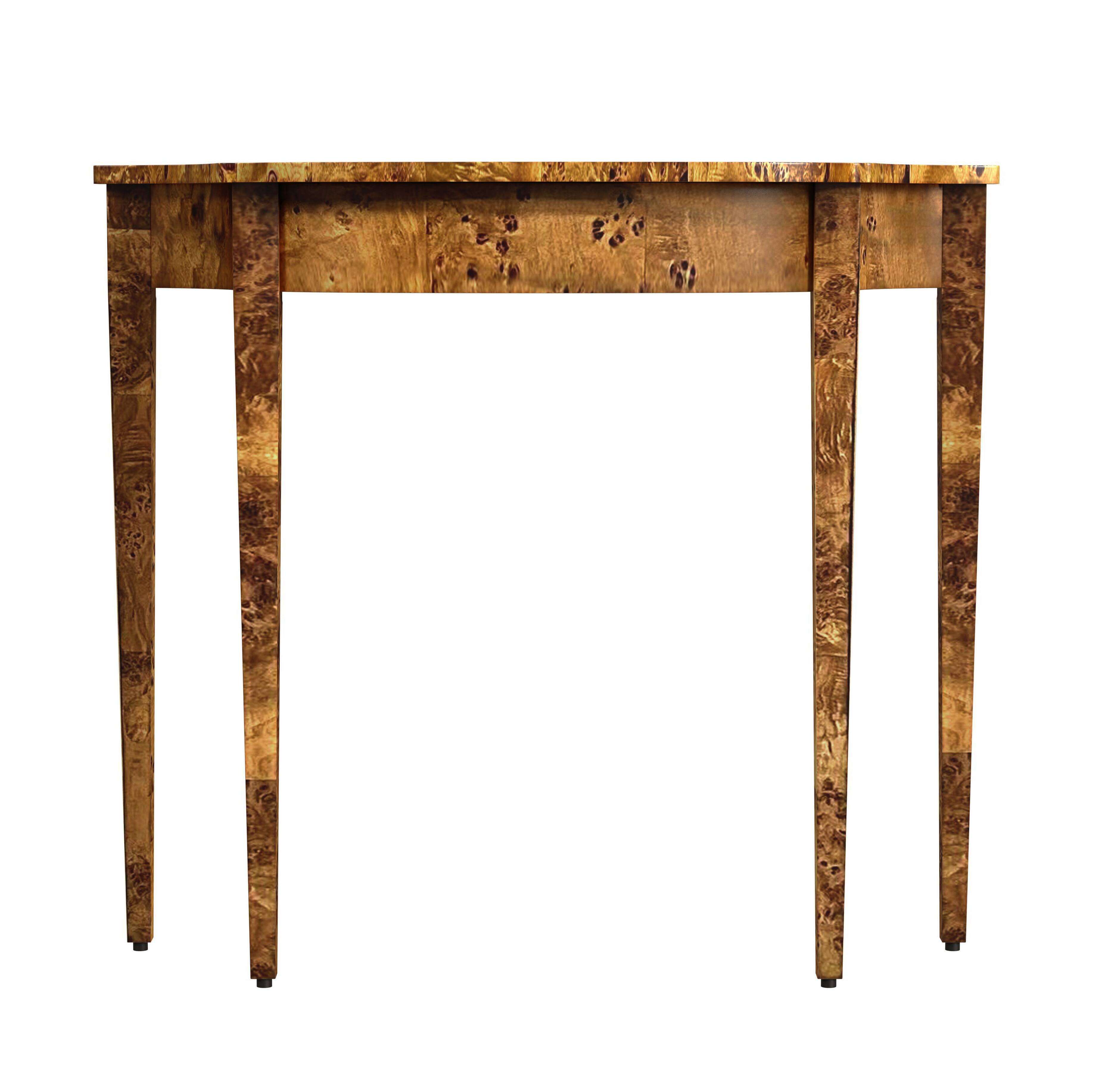 Alt View 1. Butler Specialty - Chester 36 in. W Demilune Burl Wood Console Table - Medium Brown.