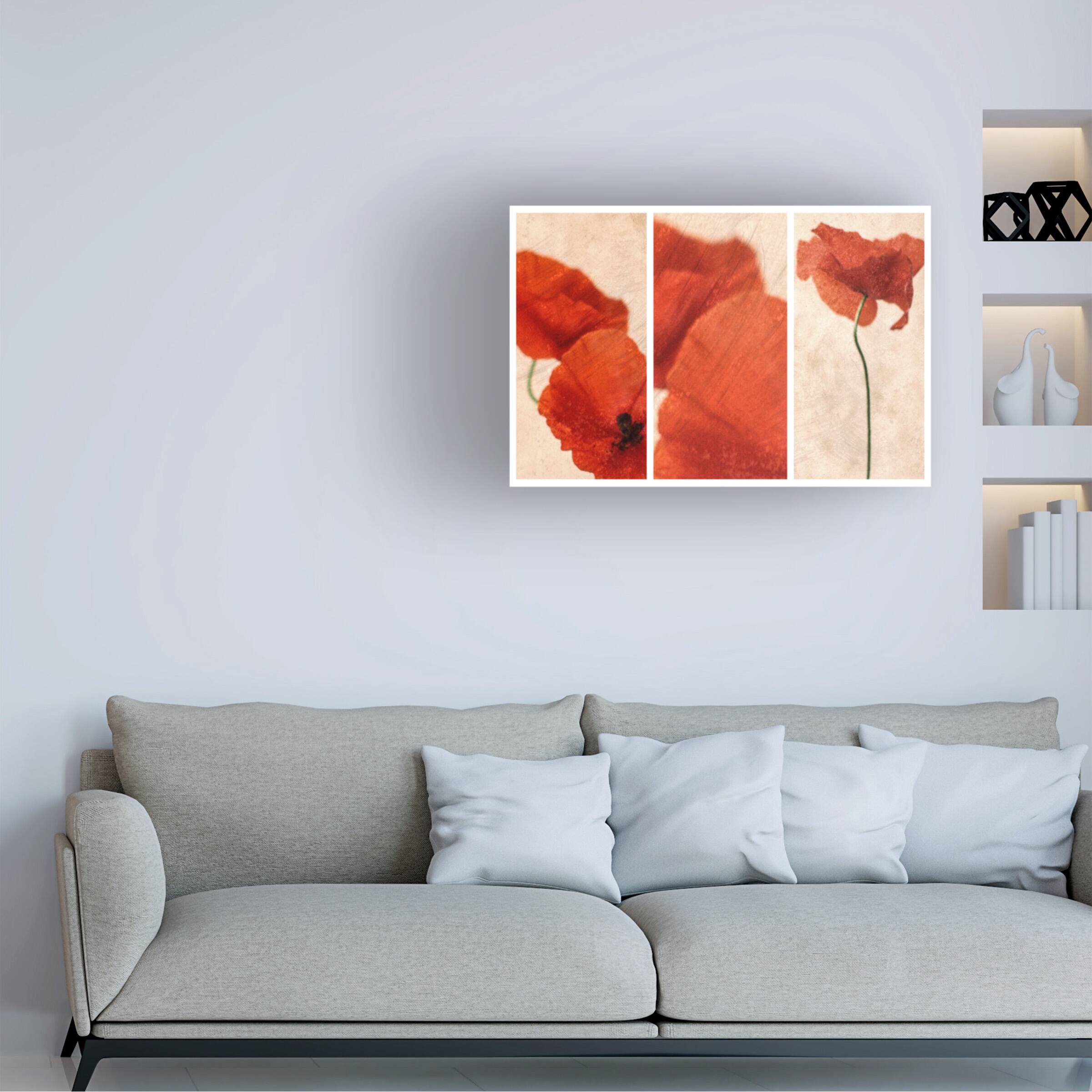 Back. Trademark Fine Art - Nel Talen Three Red Canvas Art - 47 x 30 Inches - 47x30 - Multicolor.