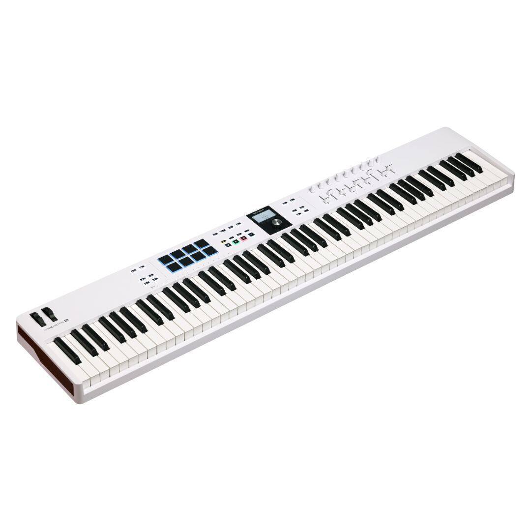 Back. Arturia - KeyLab Essential 88 mk3 88-Key MIDI Controller with Pads, Faders, Encoders, Arpeggiator, and DAW Integration - White.