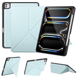 DTTO - Case for iPad Pro 13 Inch Case (M5/M4) 2025/2024, Origami Case with Multi fold, Pencil Holder, Support Auto Wake/Sleep - Ice blue