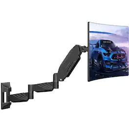 Earthley Blooms - Monitor Wall 13 32 Inch Computer Screen Extra Long Adjustable Single Arm Full Motion Vesa Bracket 100x100 - 25.67"long