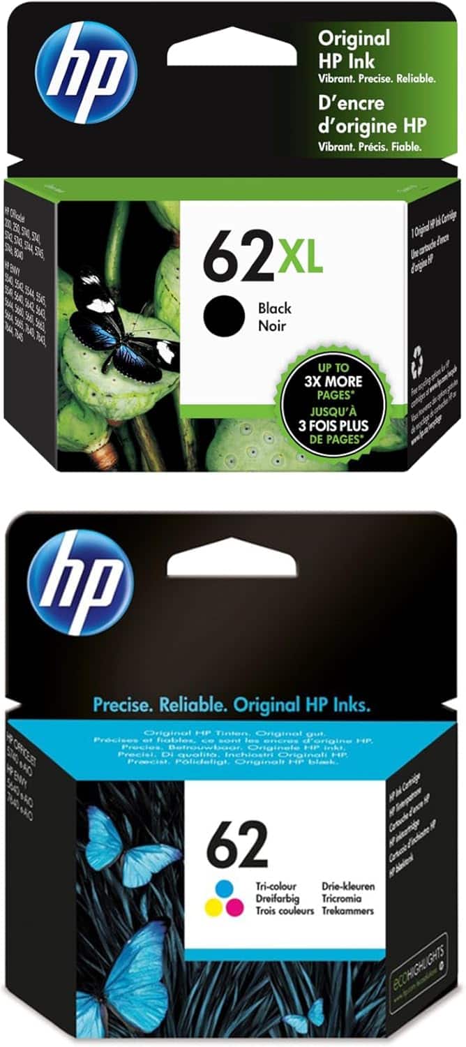 HP - 62 Ink Cartridge Bundle 2-Pack - Black | Cyan | Magenta | Yellow
