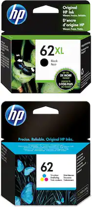 HP - 62 Ink Cartridge Bundle 2-Pack - Black | Cyan | Magenta | Yellow