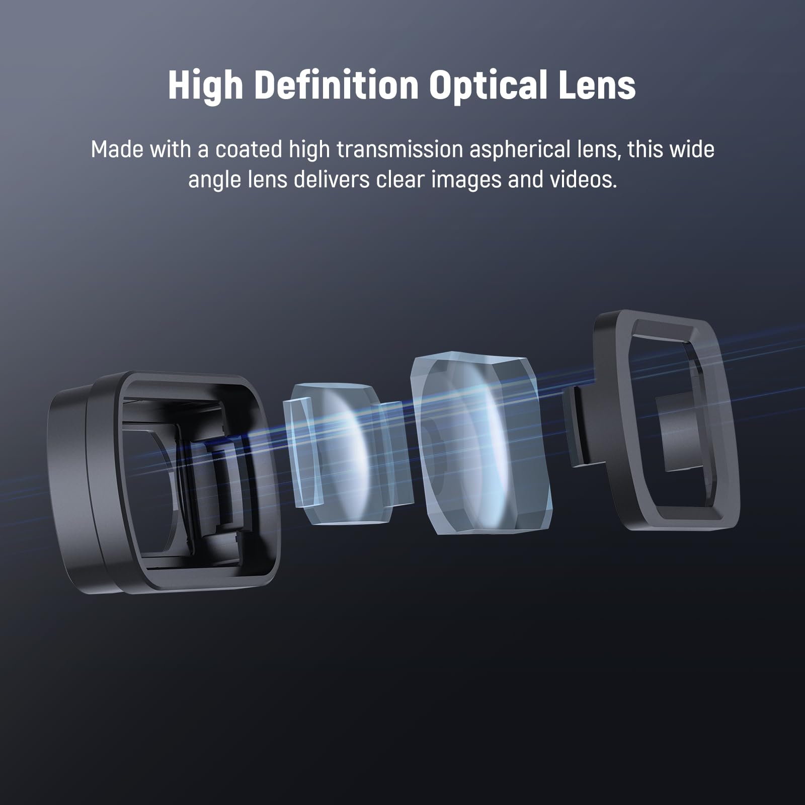 High Definition Optical Lens

Made with a coated high transmission aspherical lens, this wide angle lens delivers clear images and videos.