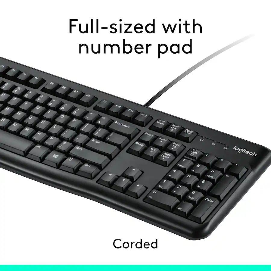 Normal Logitech Keyboard Logitech MK120 Full size Wired Membrane Keyboard and Mouse Bundle for ...