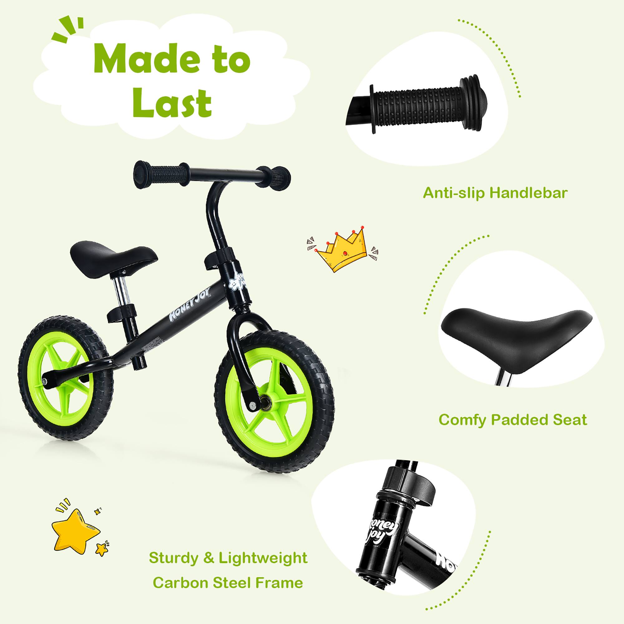 Made to Last

Anti-slip Handlebar

Comfy Padded Seat

Sturdy & Lightweight Carbon Steel Frame