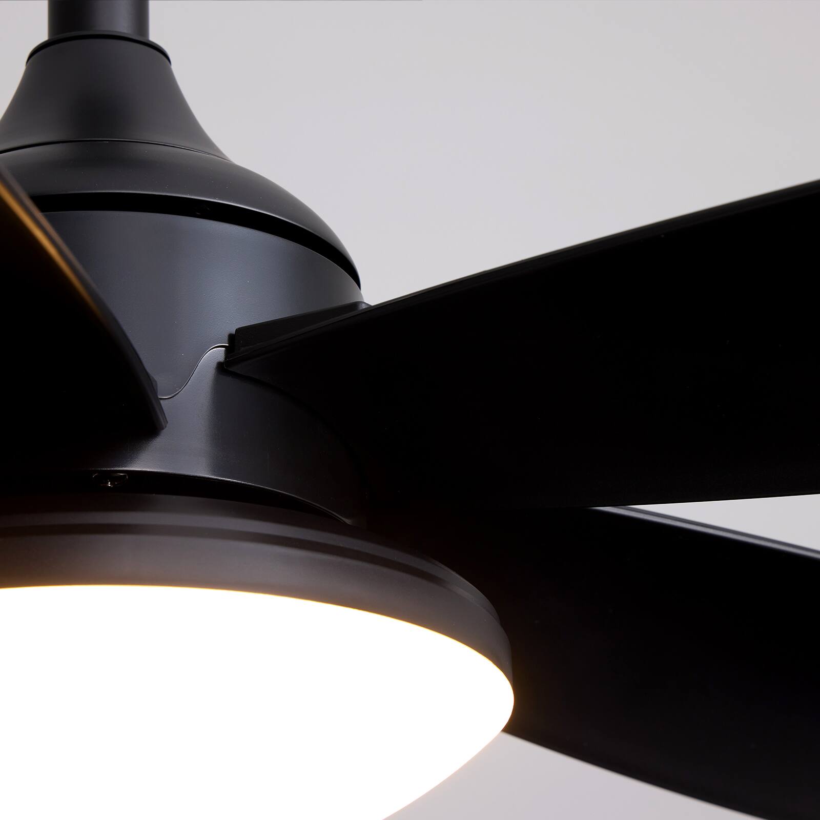 Alt View 7. Siljoy - 52 Inch Modern Black 5 Blade LED Ceiling Fan with Light Quiet Operation Remote Control Included  for Living Room Bedroom - Black.