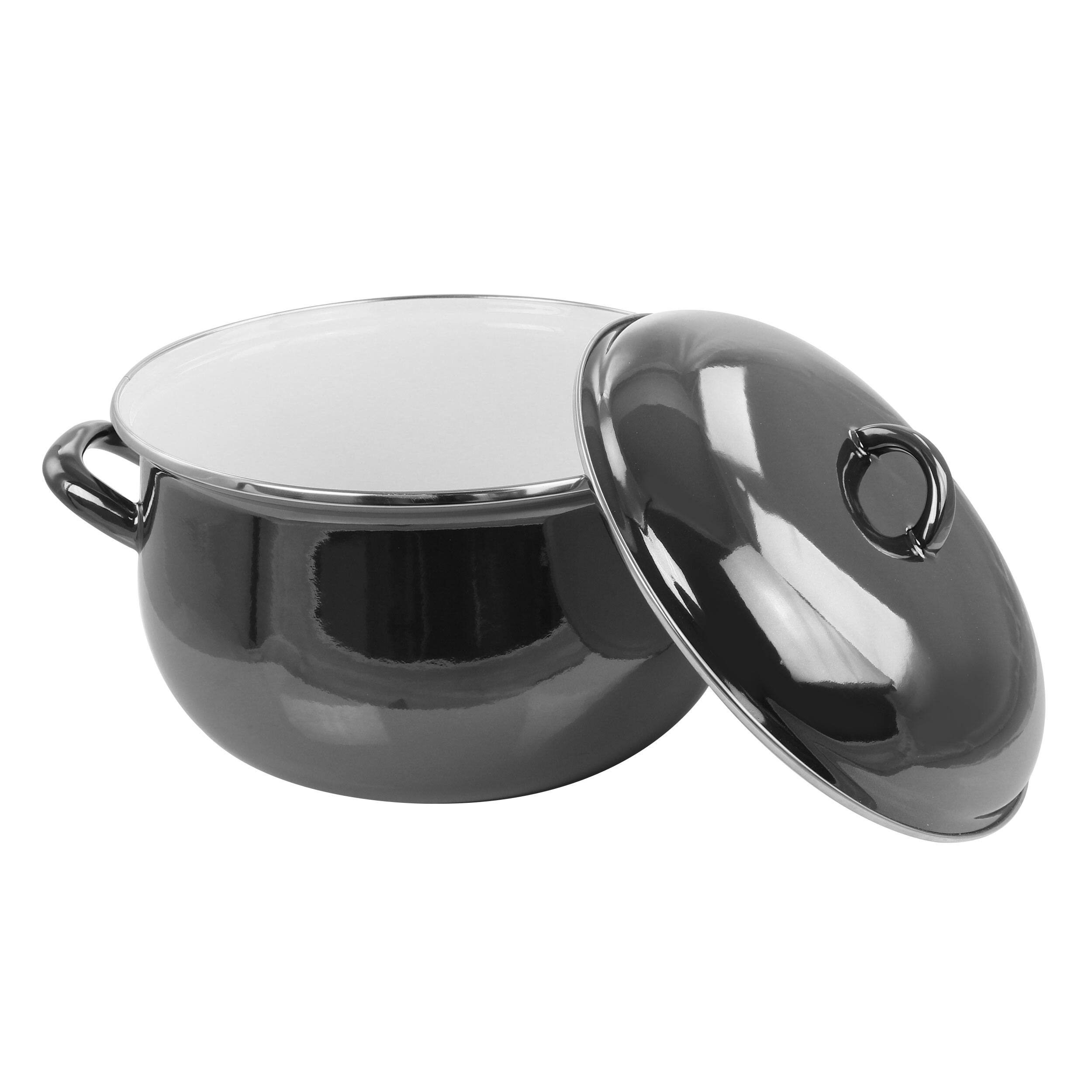 Alt View 1. Gibson - Gibson 6.5 Quart Steel Casserole with Lid - Silver.