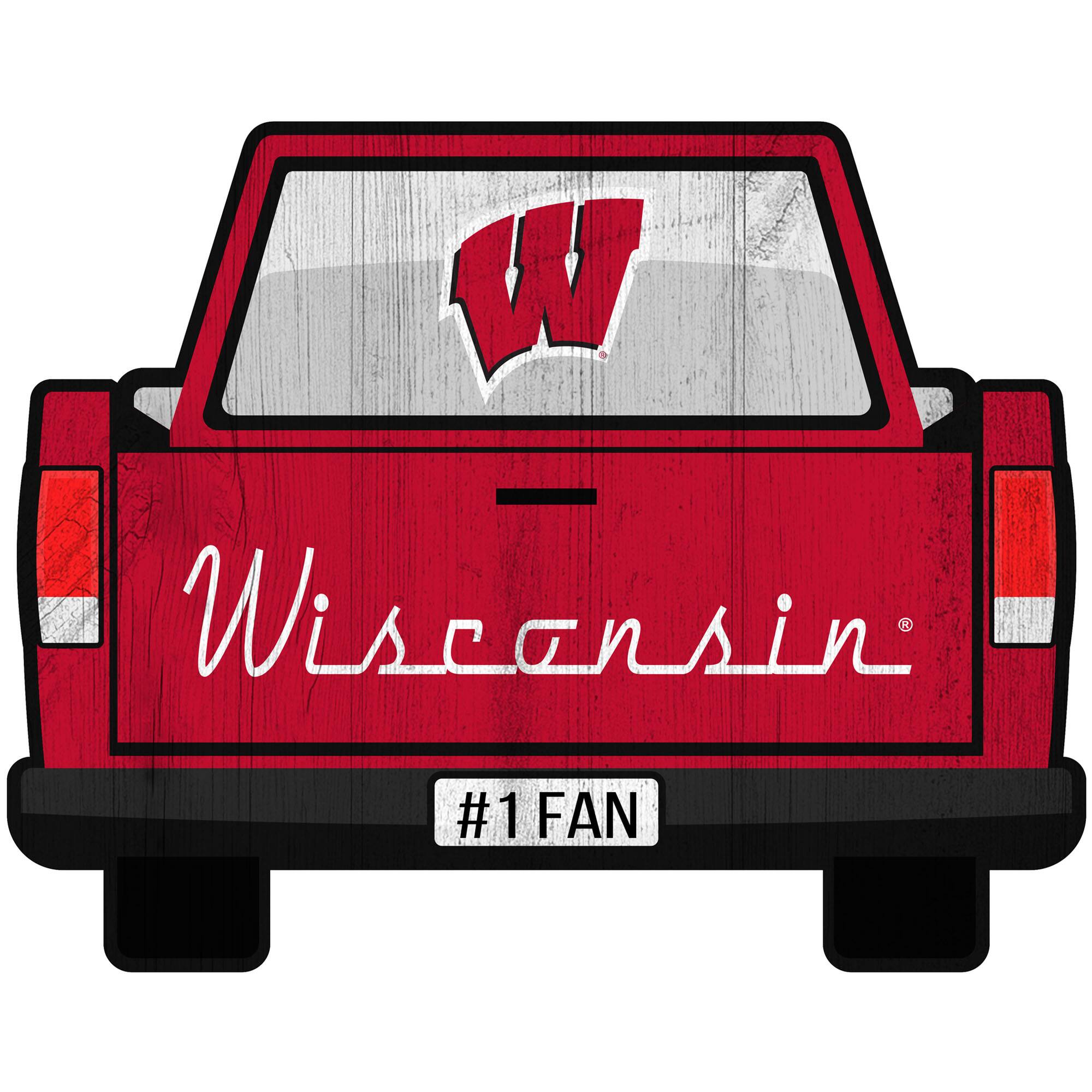 Wisconsin Badgers 12'' x 12'' Truck Back D-cor