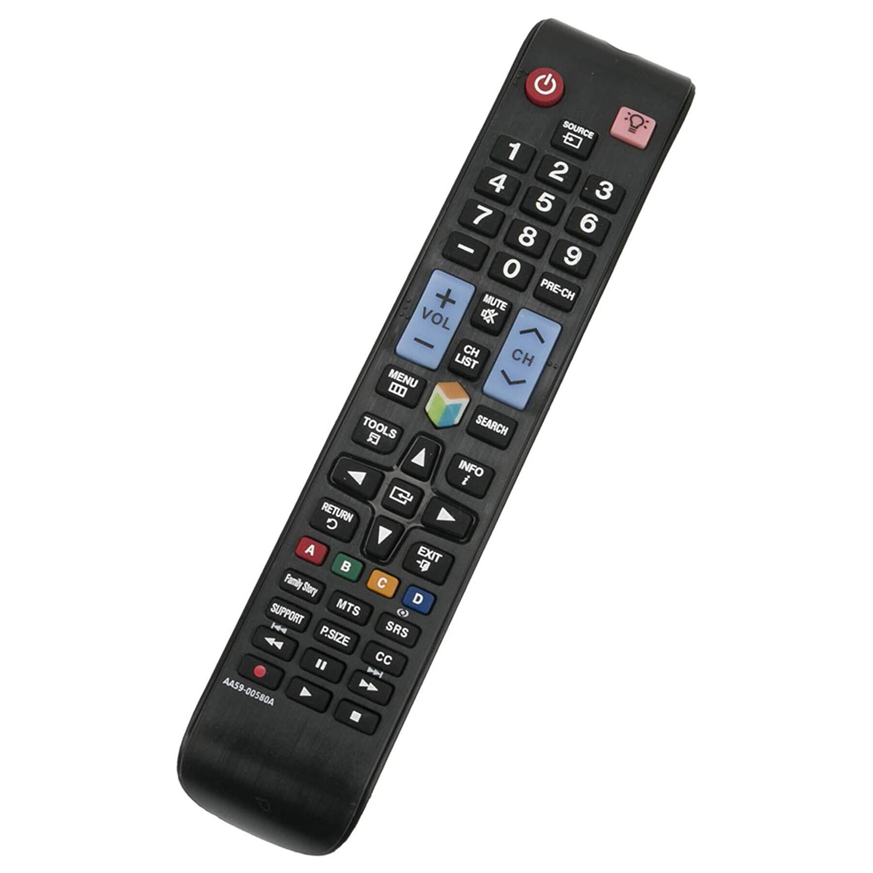 SOURCE 1 2 3 4 5 6 7 8 9 0 PRE-CH MUTE VOL CH CH LIST MENU TOOLS SEARCH B INFO RETURN EXIT A Family Story C D SUPPORT MTS H4 SRS P.SIZE CC AA59-00580A