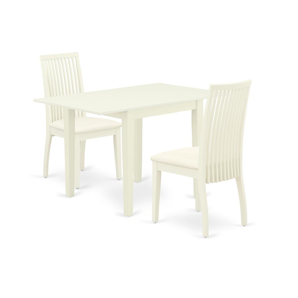 Left. East West Furniture - Dining Room Set Linen White - Brown.