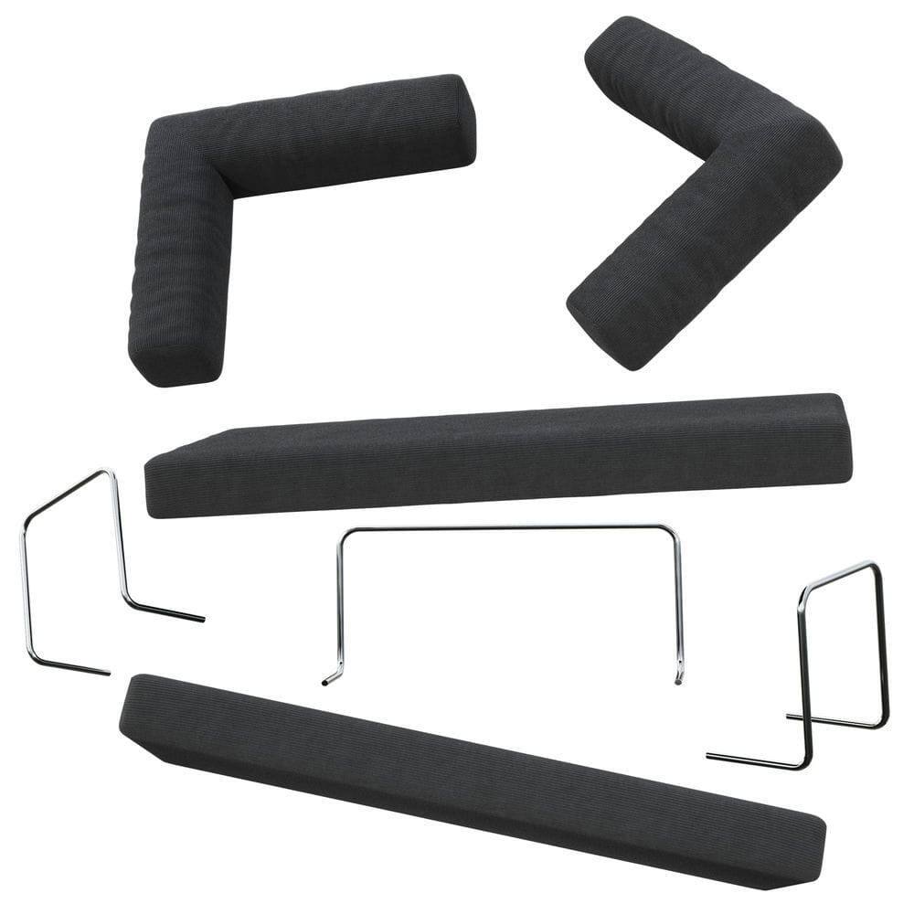 Alt View 1. Kadyn - 78.8" Modular Floor Sofa, Convertible Pudding Block Design with Armrests, Compression Packaged, Gray - Gray.