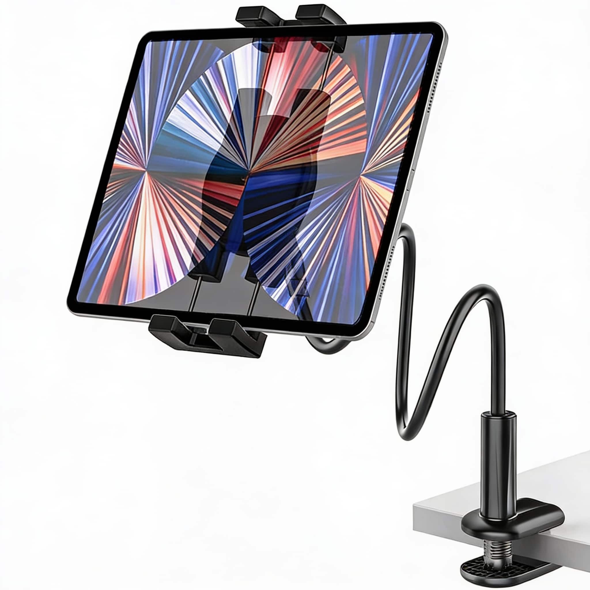 METALTON - Tablet Holder For Desk Gooseneck Stand Bed Adjustable Long Arm Mount Clip Compatible With Ipad Pro Air Mini - Default