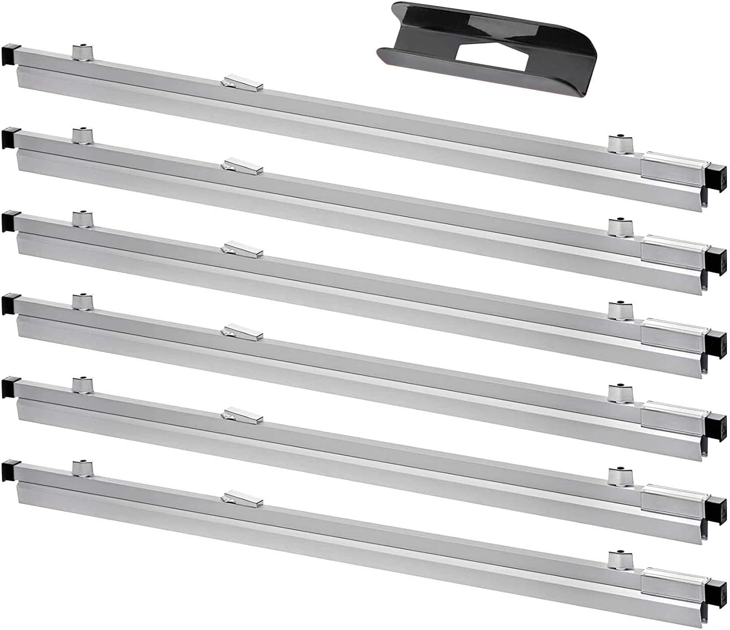 Alt View 1. AdirOffice - 42" Aluminum Blueprint File Clamp Hanging Clamps, 12/Pack - Gray.