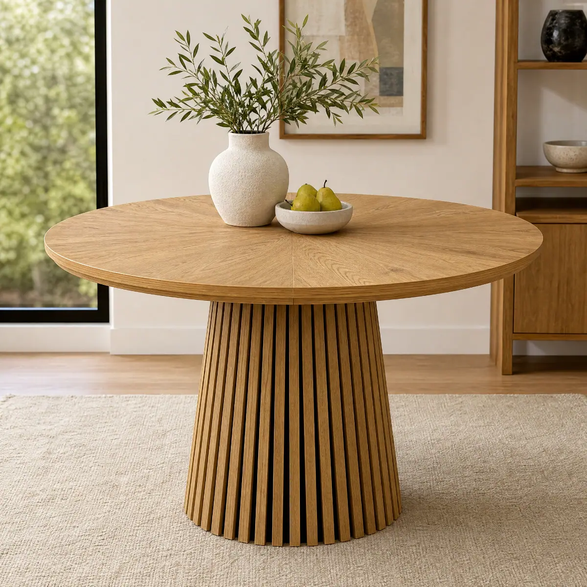 Loheer 47 Inch Oval Dining Table MDF Kitchen and Dining Room Table for ...