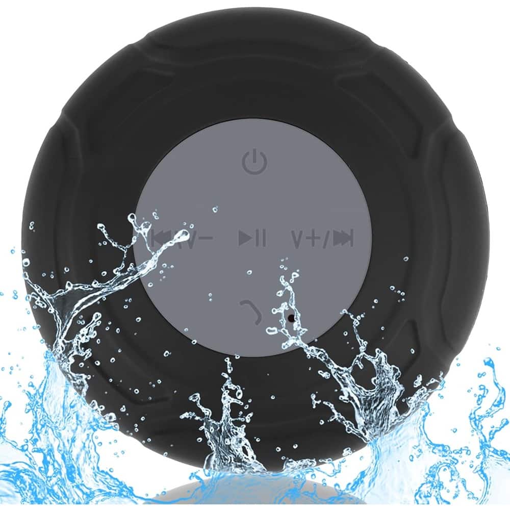 ACJPR - Mini Bluetooth Shower Speaker, Waterproof, Portable Wireless with Suction Cup & Built-in Mic