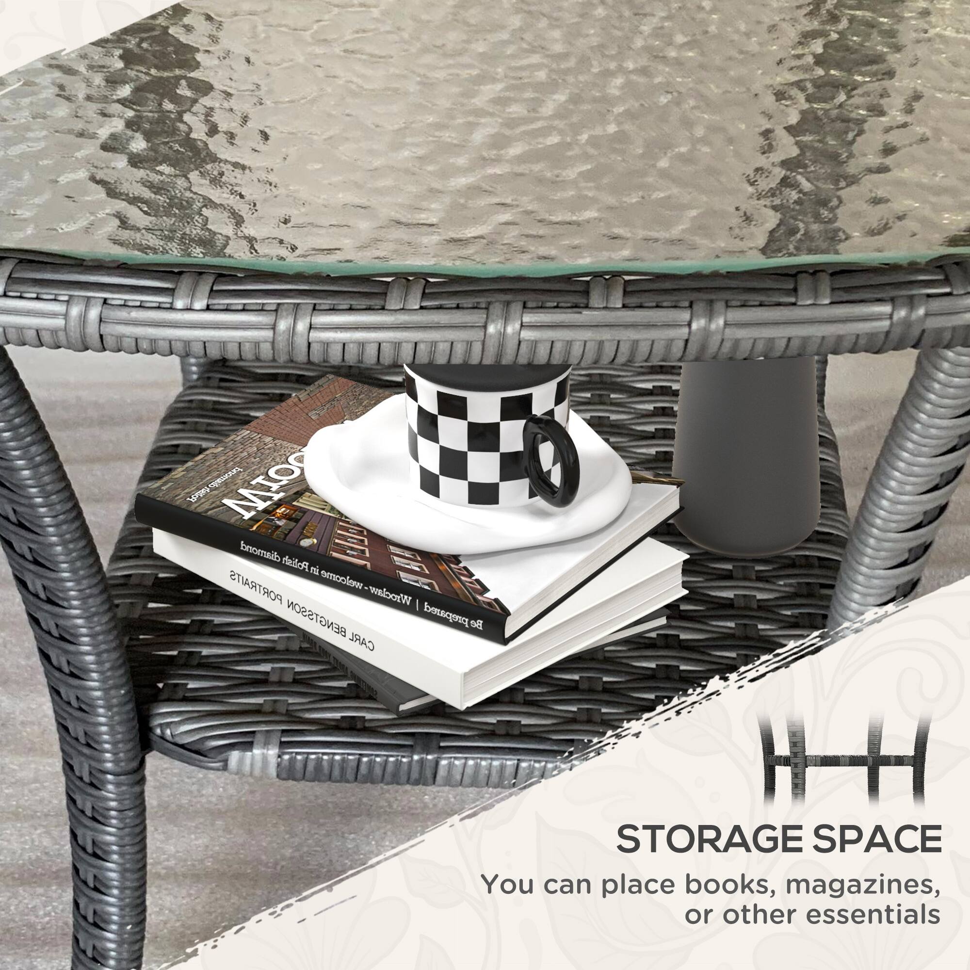 STORAGE SPACE You can place books, magazines, or other essentials