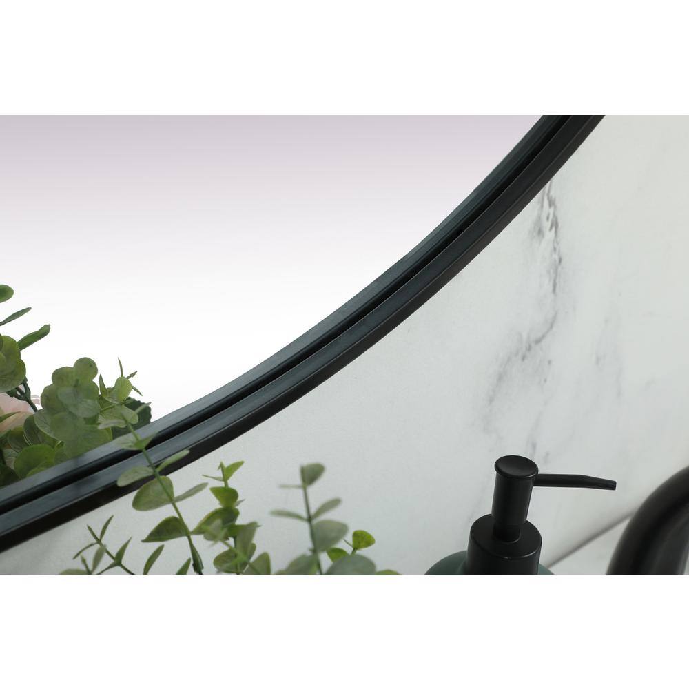 Alt View 2. Elegant Decor - Metal Frame Oval Mirror 36x60 Inch in Black - Black.