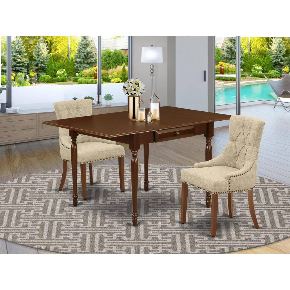 Angle. East West Furniture - Dining Room Set Mahogany - Brown.