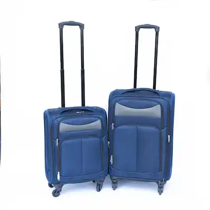 Front. BreeBe - Two-piece suitcase suitcase set Oxford trolley case without password lock universal wheel - Navy Blue.