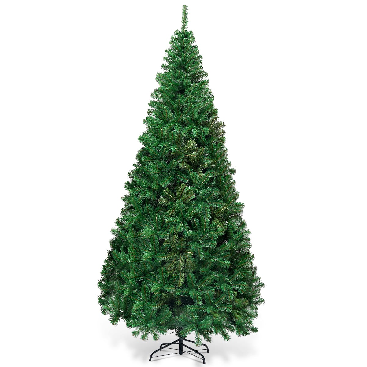 Front. Costway - 7Ft Artificial PVC Christmas Tree Stand Indoor Outdoor - Green.