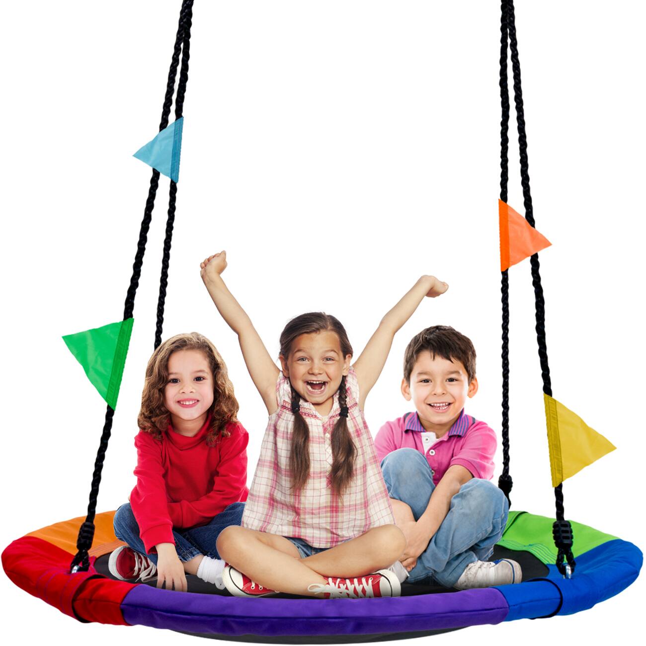 Front. Sorbus - Sorbus 40" Saucer Tree Glider, 220lbs Kids Outdoor Seat with Adjustable Ropes, Durable Net Design.