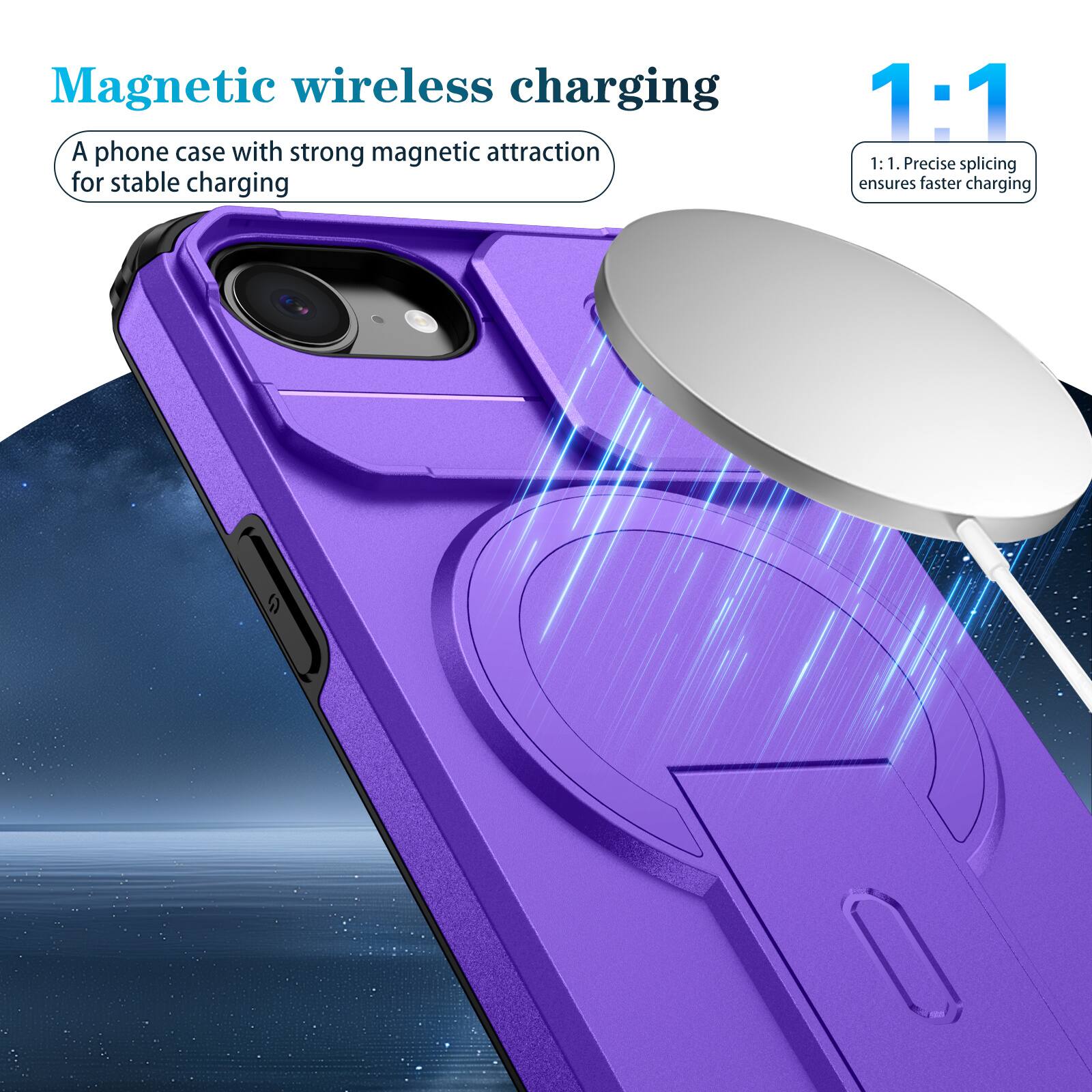 Dteck Magnetic Case for Apple iPhone 17e / 16e with Sliding Camera ...