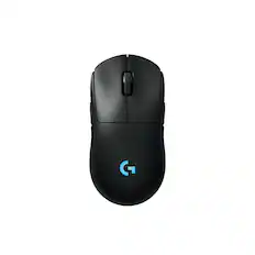 Front. Logitech - PRO 2 LIGHTSPEED Lightweight Optical HERO 44K DPI Gaming Mouse with 4 Customizable and Switchable Magnetic Side Buttons - Black.