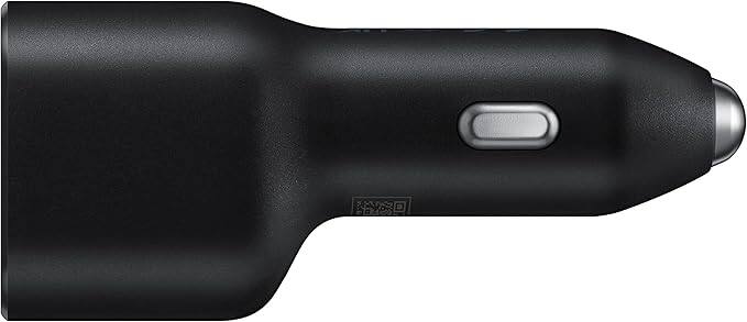 Angle. Samsung - Samsung Car Charger Duo Super Fast Charging Dual Port (25W &15W) | Color: Black - Black.