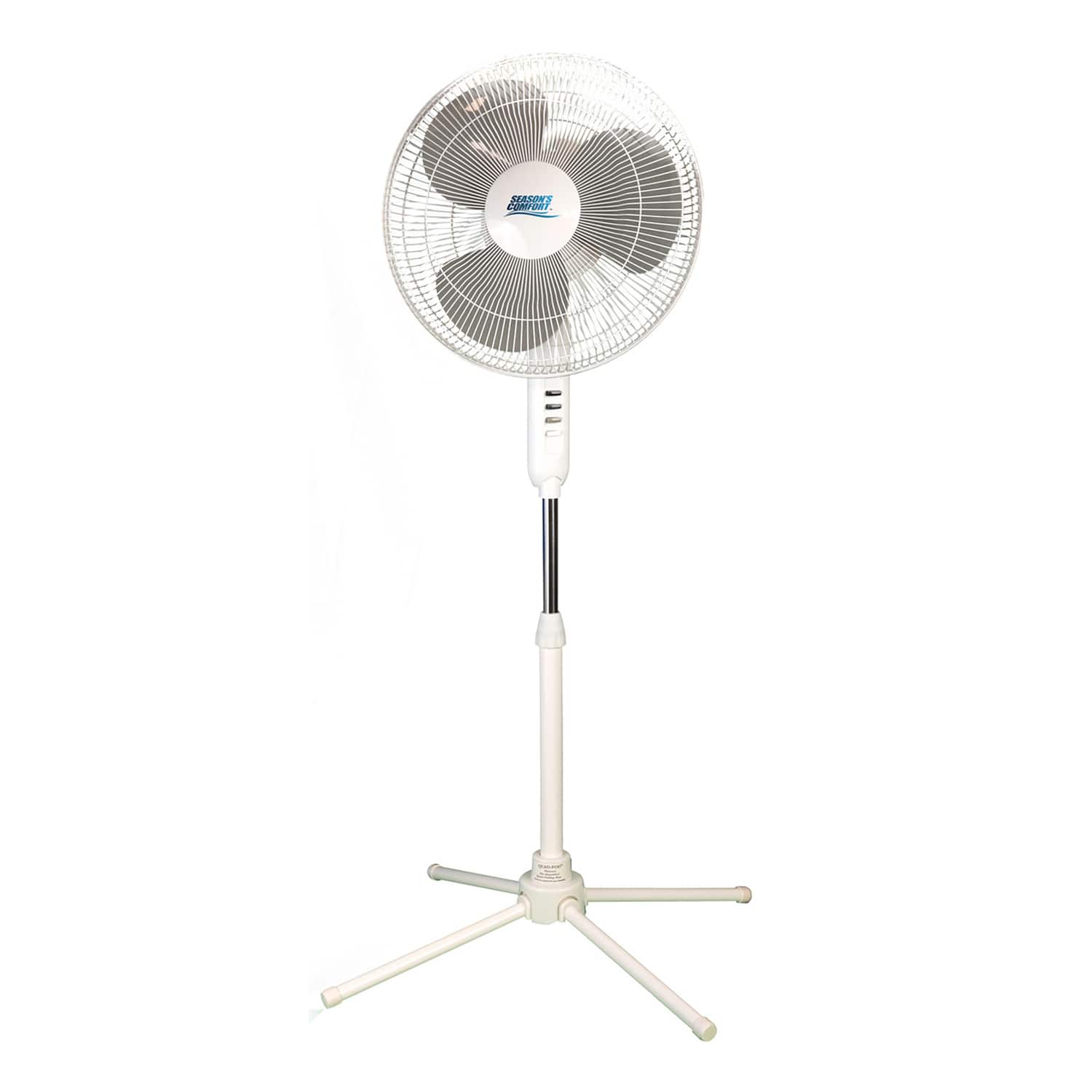 Seasons Comfort - 16" 3-Speed Oscillating Fan with Pedestal Base, FPD16 - White