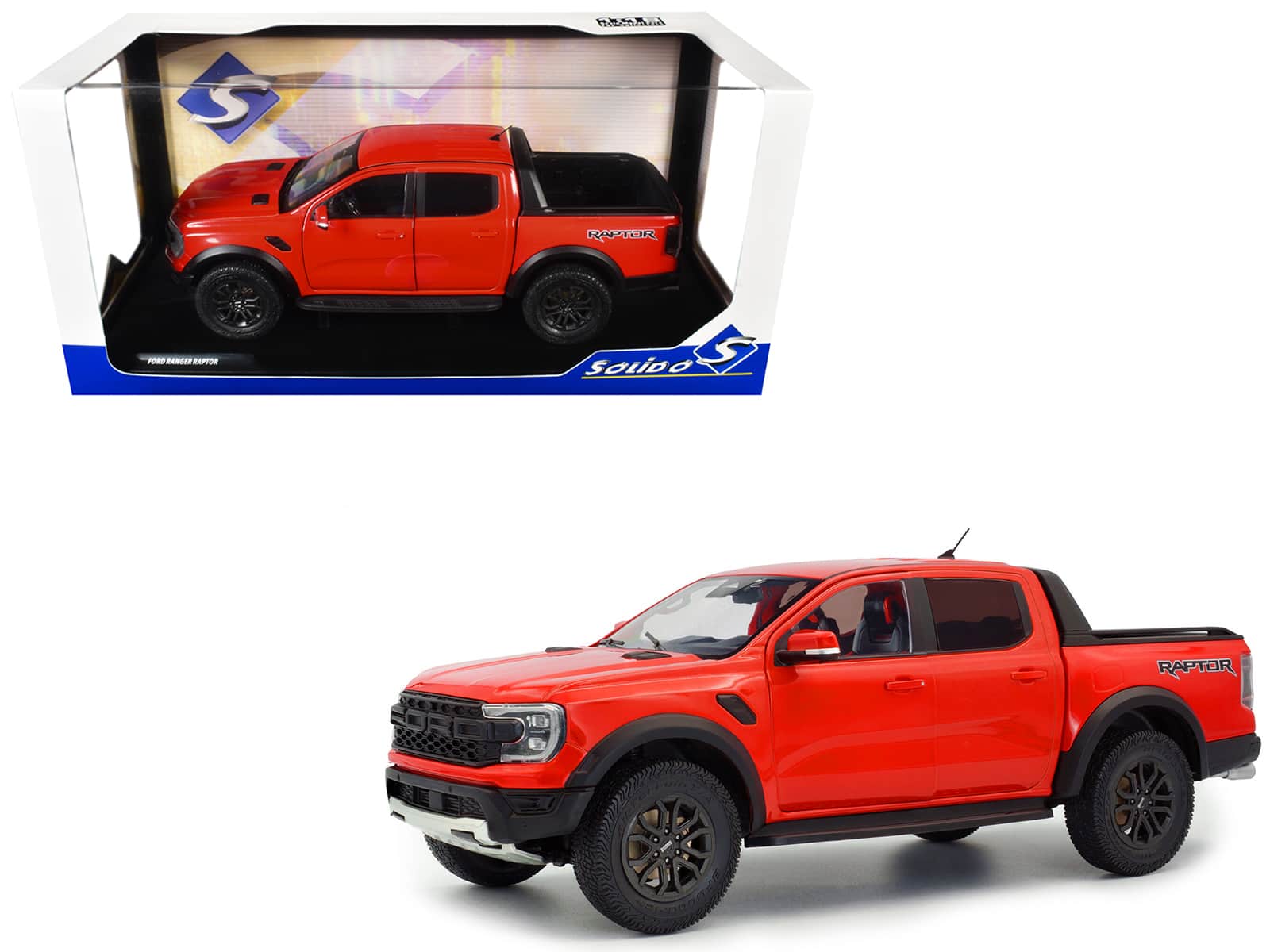 2024 Ford Ranger Raptor Pickup Truck Orange Red 1/18 Diecast Model Car by Solido price history on PriceWatchPro