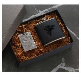 Wendell August Forge - Atlanta Falcons 5oz.Traveler Flask & Bag Tag Gift Set - Silver