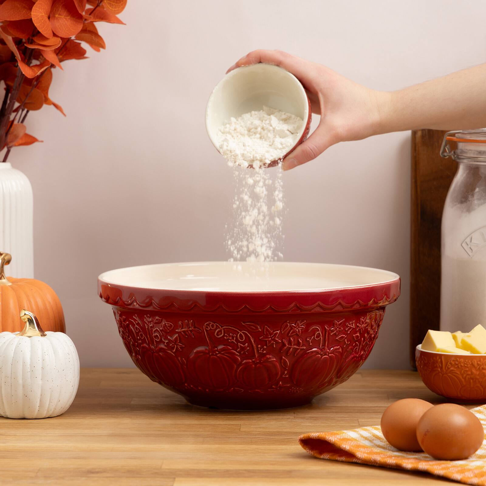 Alt View 6. Mason Cash - Pumpkin Mixing Bowl, Set of 4 - Multicolored.