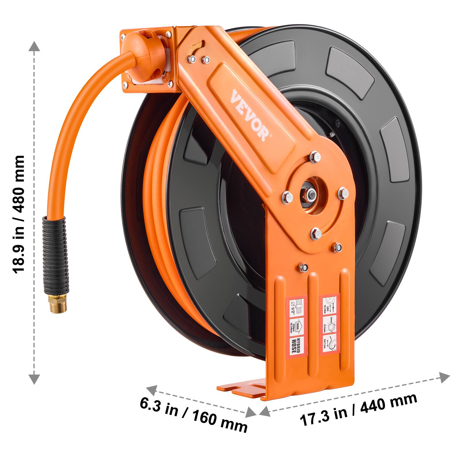 mm 480 I 18.9 in / 48 in VEVOR I 6.3 in I 160 mm 440 mm I 17.3 in