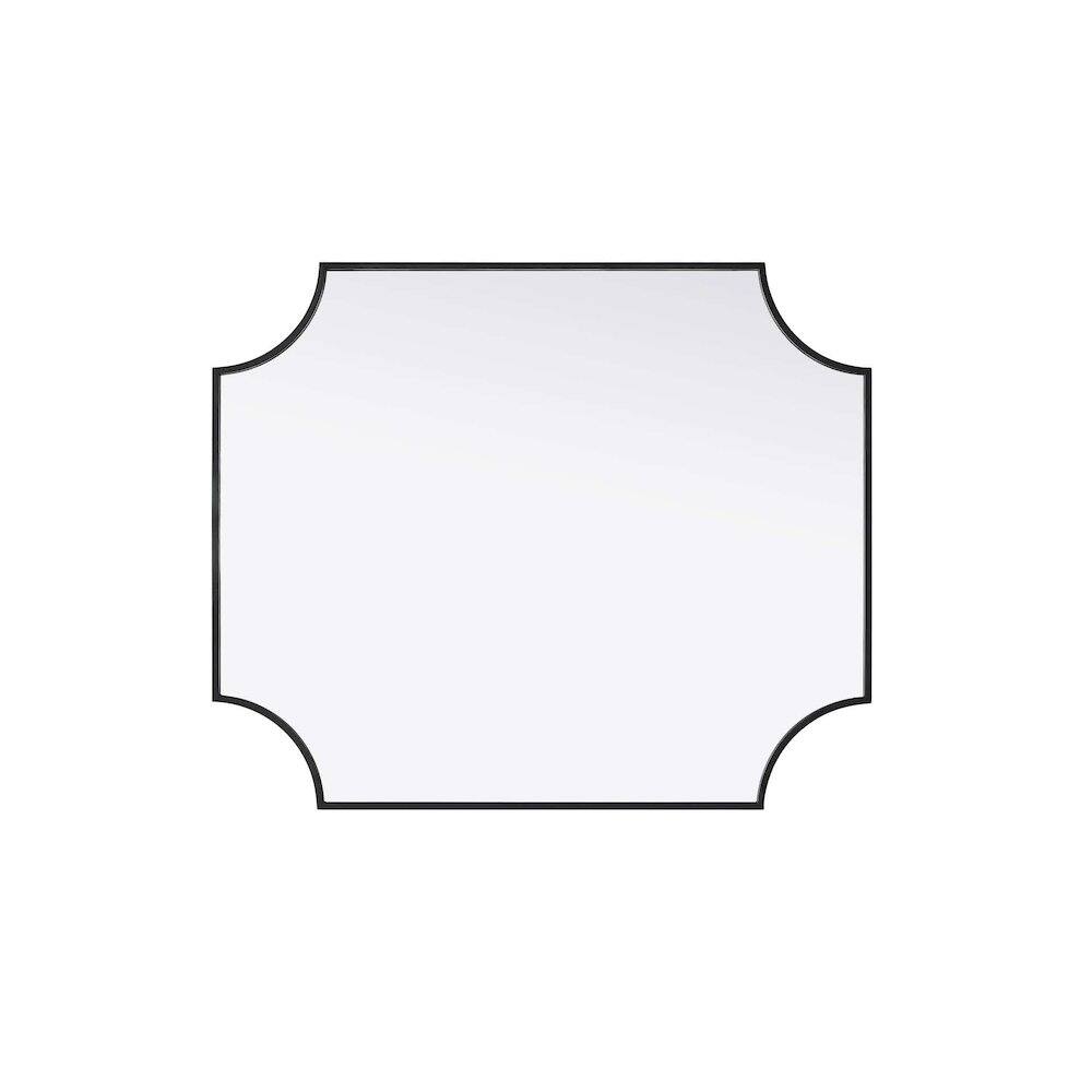 Alt View 2. Elegant Kitchen and Bath - Notched Metal Mirror 30x36 inch in Black - Black.