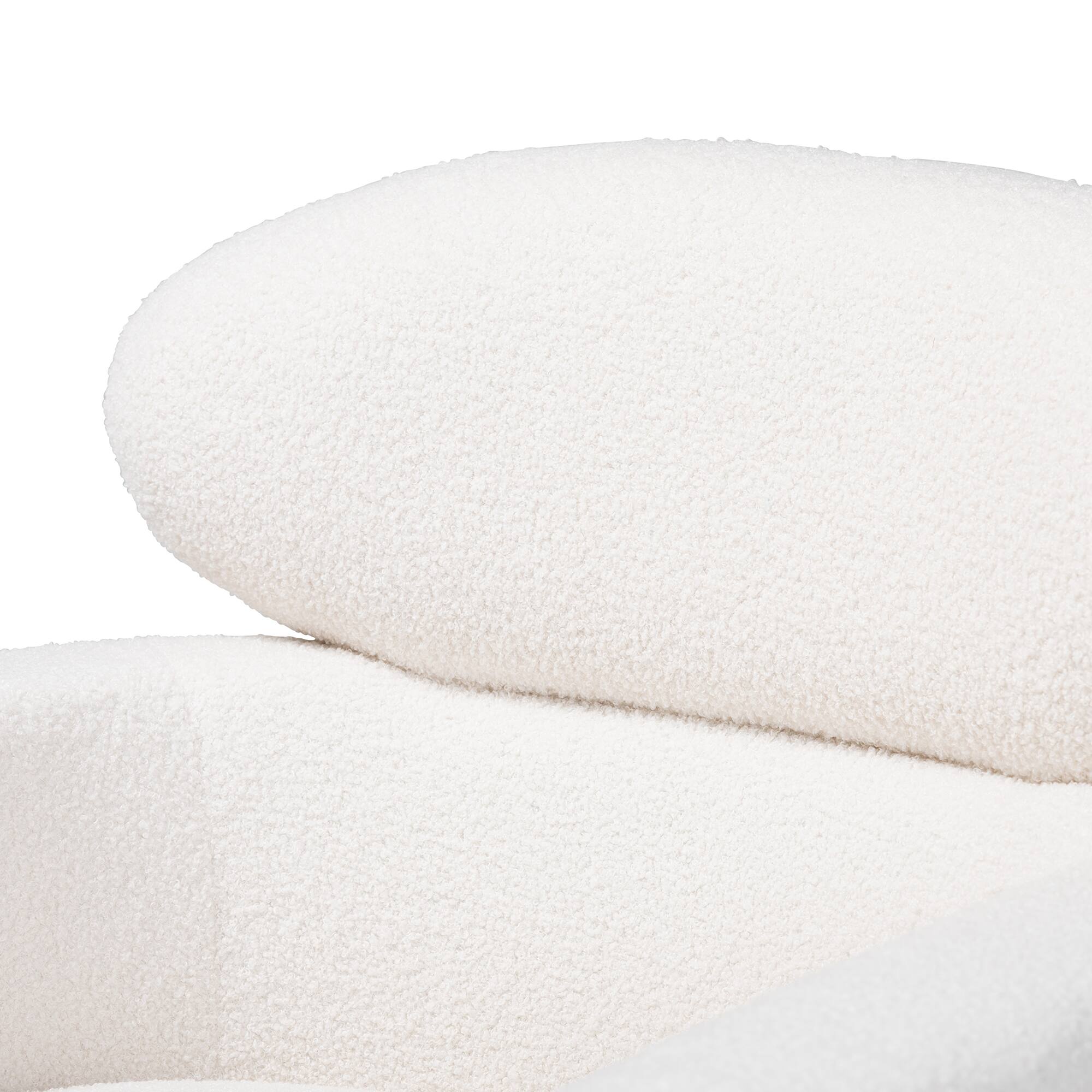 Alt View 1. Baxton Studio - Fantasia Modern and Contemporary Ivory Boucle Upholstered and Gold Metal Armchair - Ivory.