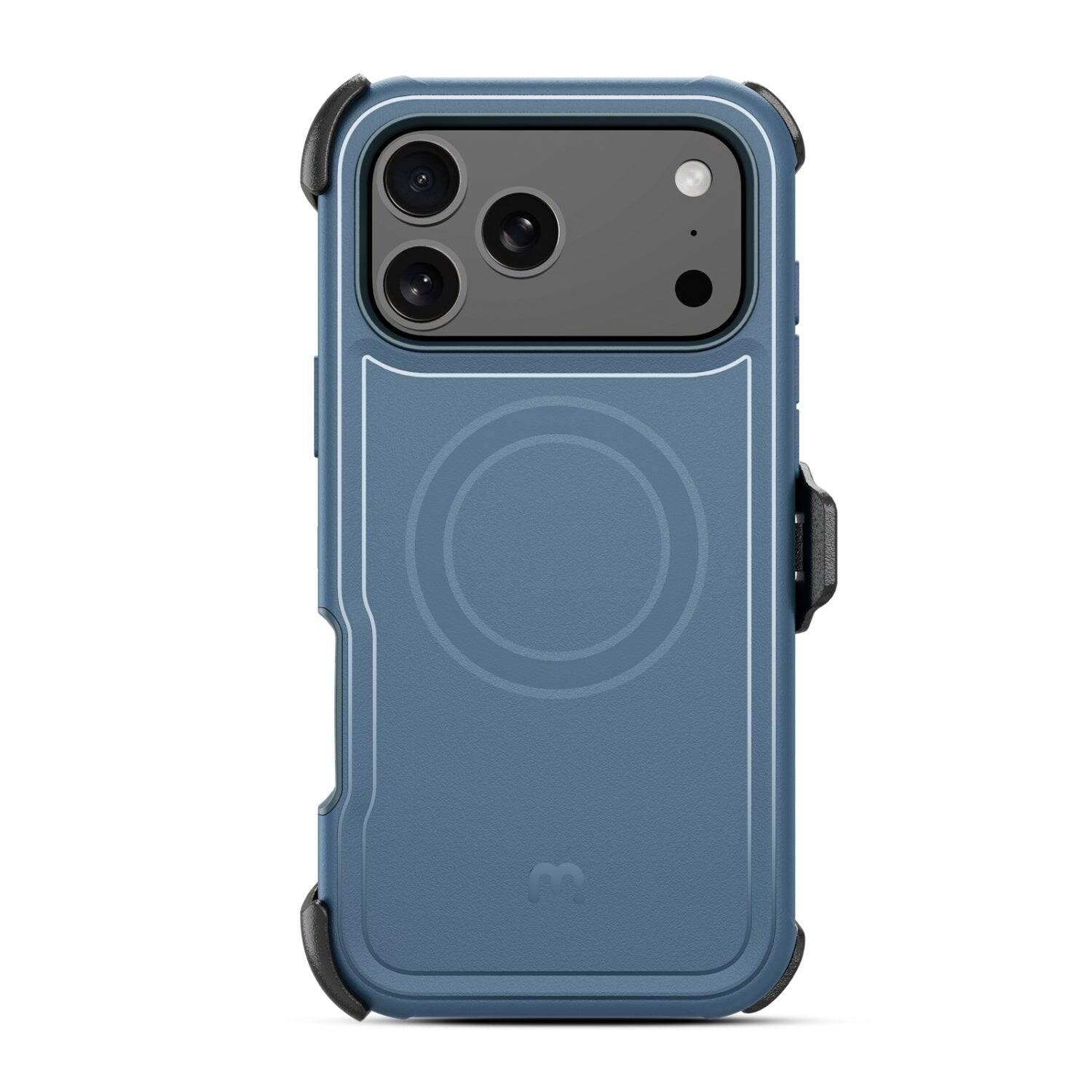 Alt View 2. Mybat Pro - MyBat Pro MagSafe Case w/ Holster and Tempered Glass for Apple iPhone 18 Pro / 17 Pro - Blue - Blue.