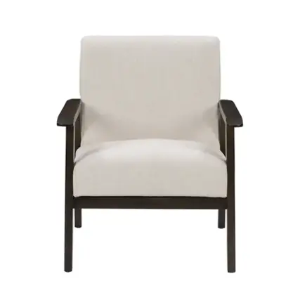 Front. CorLiving - Greyson Wood Armchair - Beige.