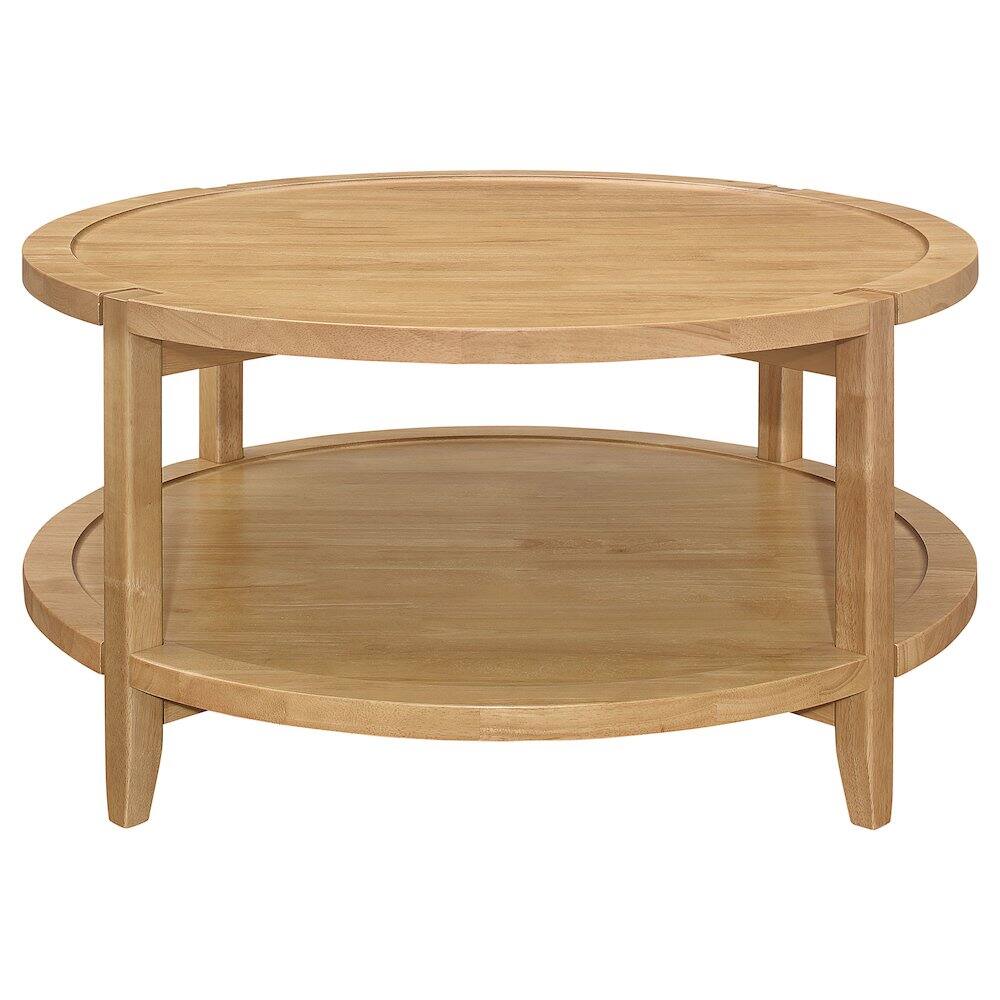 Alt View 5. Coaster Co. of America - Camillo Round Solid Wood Coffee Table Maple Brown - Brown.