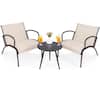 Front. Kadyn - Patio Furniture Sets,Outdoor & Patio Furniture Sets,Folding Chair Table Set with Soft Seat Cushions and Table-White - White.