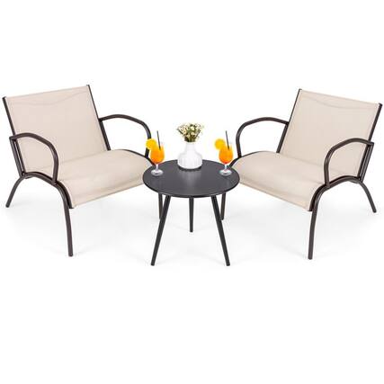 Front. Kadyn - Patio Furniture Sets,Outdoor & Patio Furniture Sets,Folding Chair Table Set with Soft Seat Cushions and Table-White - White.