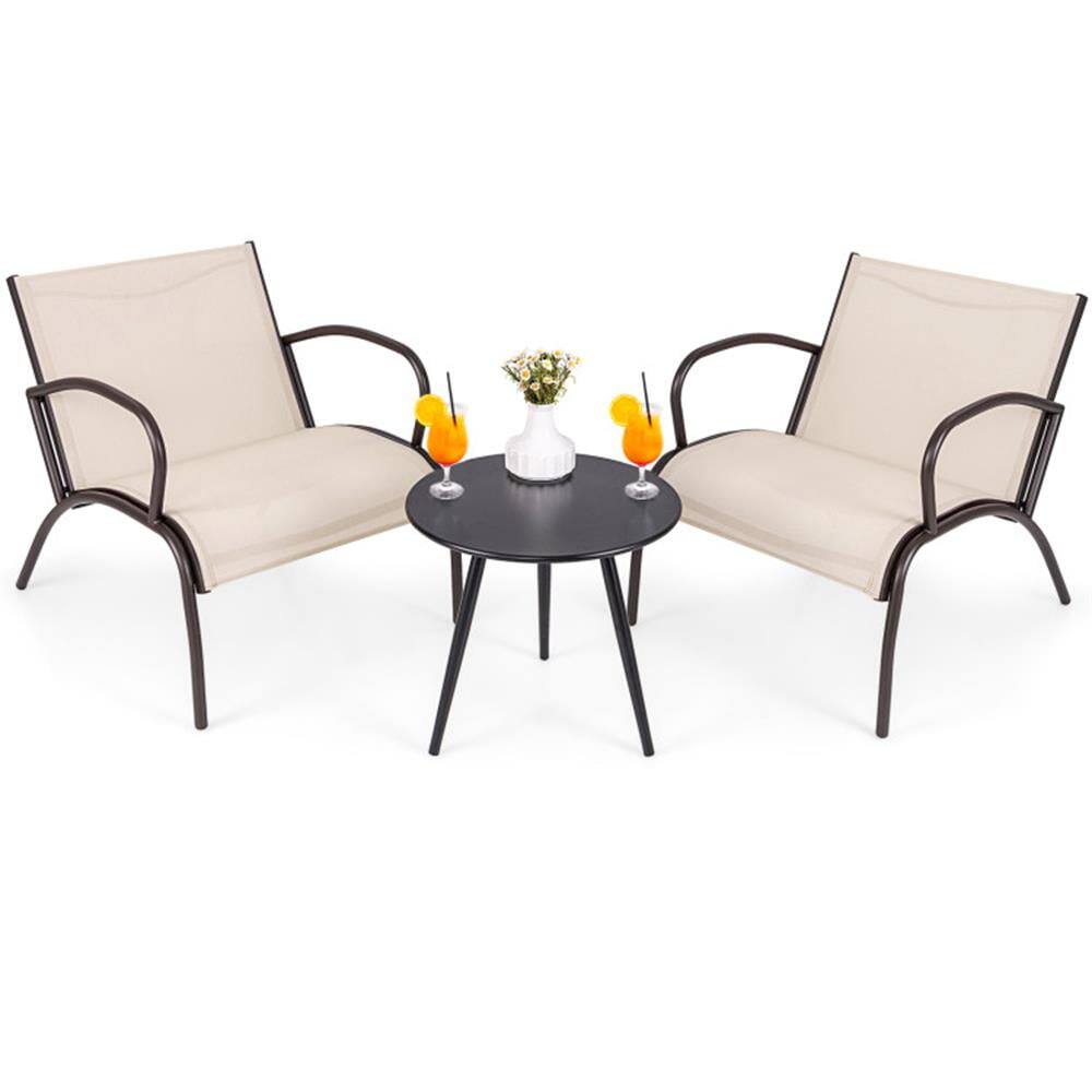 Front. Kadyn - Patio Furniture Sets,Outdoor & Patio Furniture Sets,Folding Chair Table Set with Soft Seat Cushions and Table-White - White.