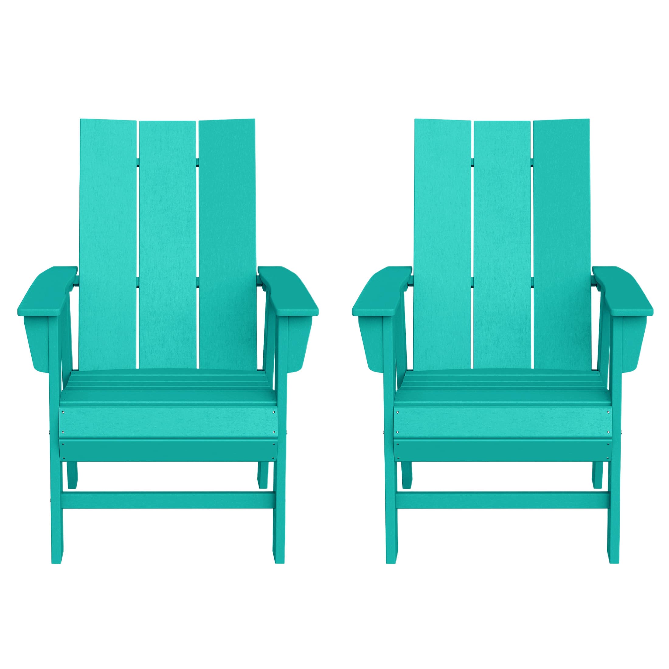 WestinTrends - Ashore Outdoor Patio HDPE Plastic Modern Adirondack Dining Chairs (Set of 2) - Turquoise price history on PriceWatchPro
