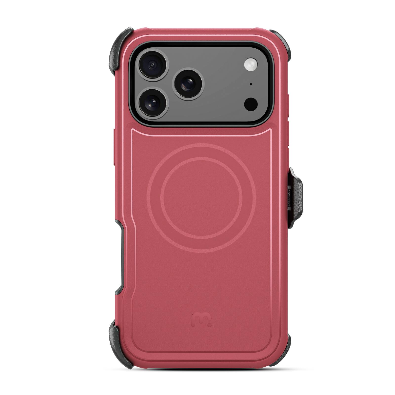 Alt View 2. Mybat Pro - MyBat Pro MagSafe Case w/ Holster and Tempered Glass for Apple iPhone 18 Pro Max / 17 Pro Max - Dark Cherry - Red.