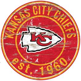 Fan Creations - Kansas City Chiefs 23.5" Distressed Round Sign - Multicolor