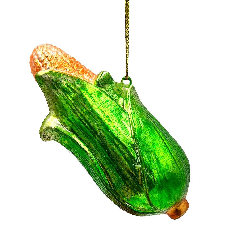 Alt View 1. OrnamentallyYou - Charming Corn Glass Christmas Ornament Farmer Style Tree Decor - Multi-colored.