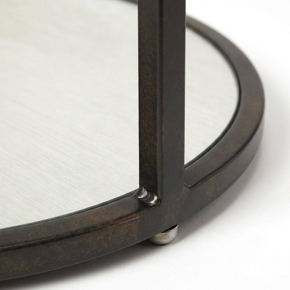 Alt View 1. Starlight Canyon Home - Oval Mirror Top Metal Side Table, Modern Accent End Table for Living Room - Bronze.