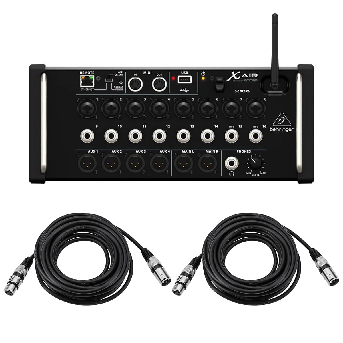 Behringer - X Air XR16 Digital Mixer with Wi-Fi and USB Recorder, Bundle with 25' XLR Microphone Cable price history on PriceWatchPro