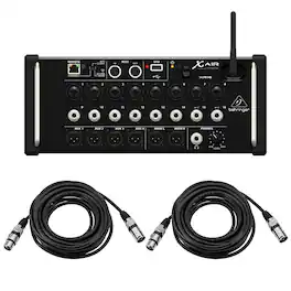 Behringer - X Air XR16 Digital Mixer with Wi-Fi and USB Recorder, Bundle with 25' XLR Microphone Cable