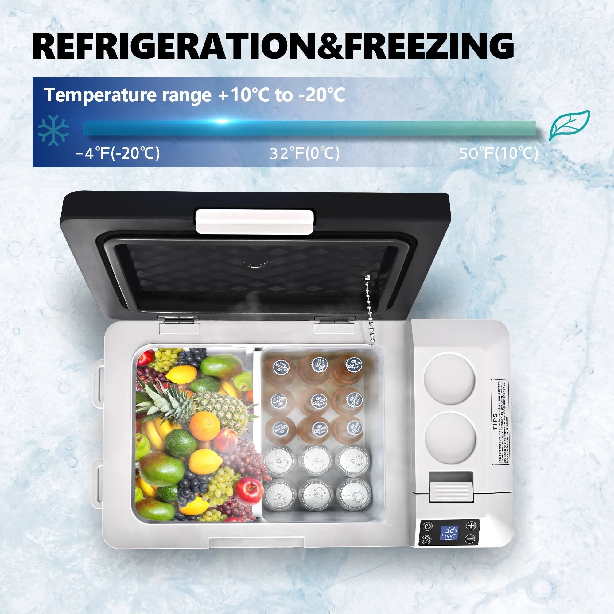 REFRIGERATION&FREEZING
Temperature range +10°C to -20°C
-4°F(-20°C)
32°F(0°C)
50°F(10°C)